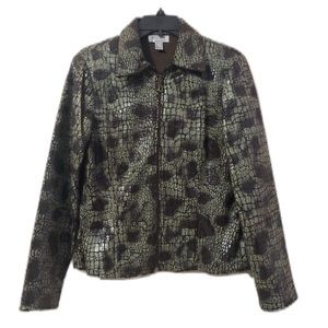 ELL JAY Collection Green Patterned Jacket